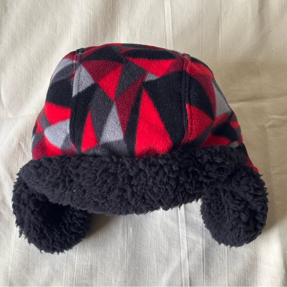 Target Red/Black Geometric Kids style Cap Hat Winter only measurements
